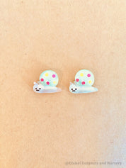 shimmer snail resins: small resin snail figures for crafts, play, or cake toppers.