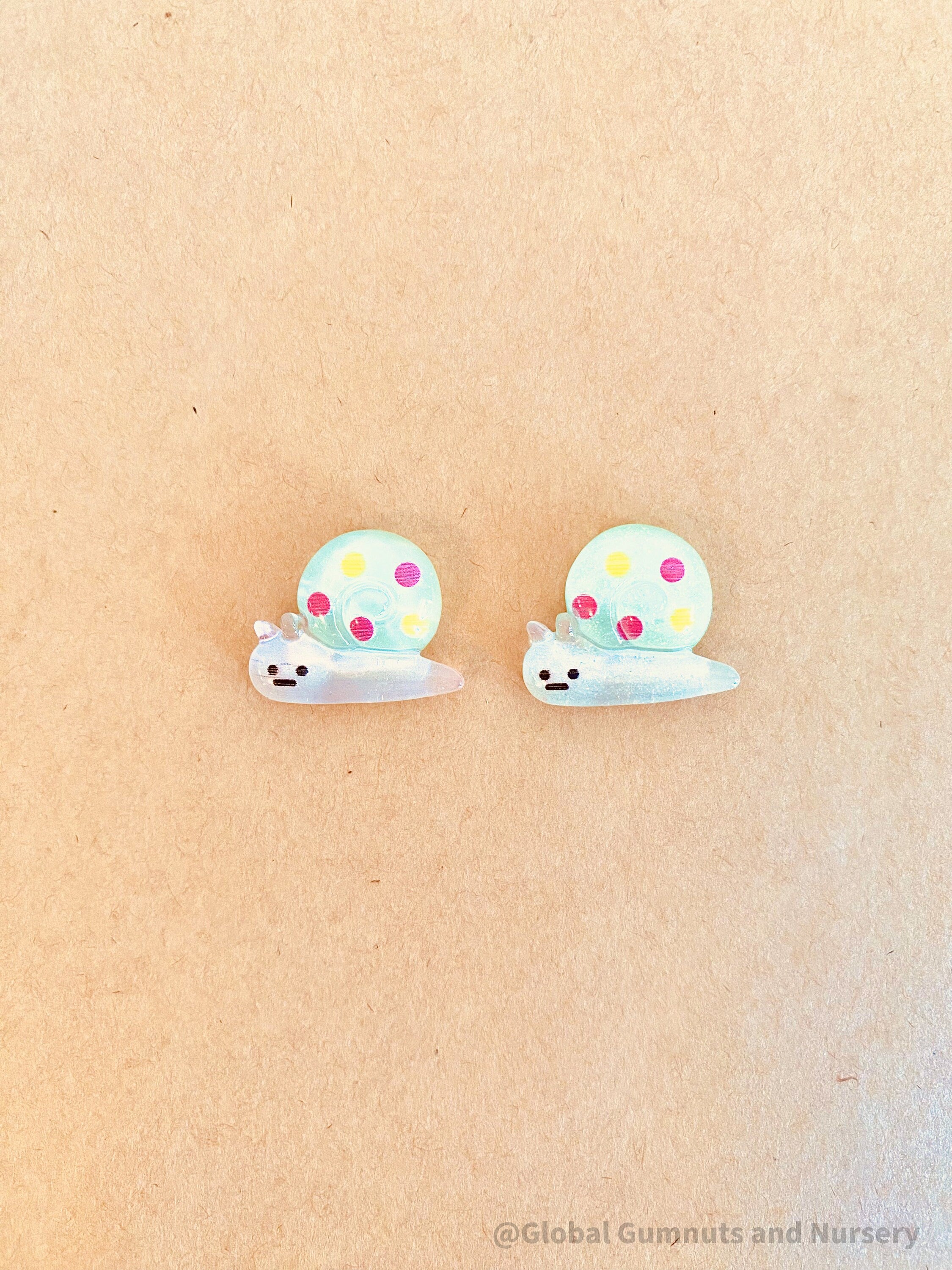 shimmer snail resins: small resin snail figures for crafts, play, or cake toppers.