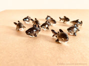Tiny Resin Black Sharks: Miniature black resin sharks, perfect for arts, crafts, cake toppers, and fairy garden decorations.