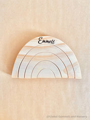 Rainbow Wooden Stacker: Eco-friendly handmade rainbow stacker for creative play.