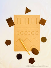 Patterns Tracing Board: Tracing board with wooden stylus for pre-writing practice.