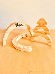 Rainbow Wooden Stacker: Eco-friendly handmade rainbow stacker for creative play.