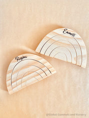 Rainbow Wooden Stacker: Eco-friendly handmade rainbow stacker for creative play.