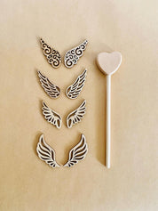 wooden heart fairy wand: whimsical heart wand for fairy-themed fun or party favours.