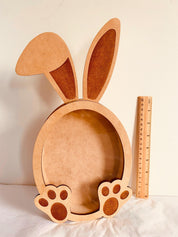 Bunny Rabbit Easter Egg Drops Piggy Bank: Rabbit-themed money box perfect for Easter gifts.