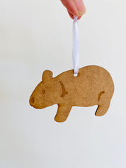 Wombat Ornament: Christmas tree ornament showcasing a native wombat.