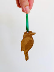 Kookaburra Ornament: Wooden Christmas ornament featuring an Australian kookaburra.