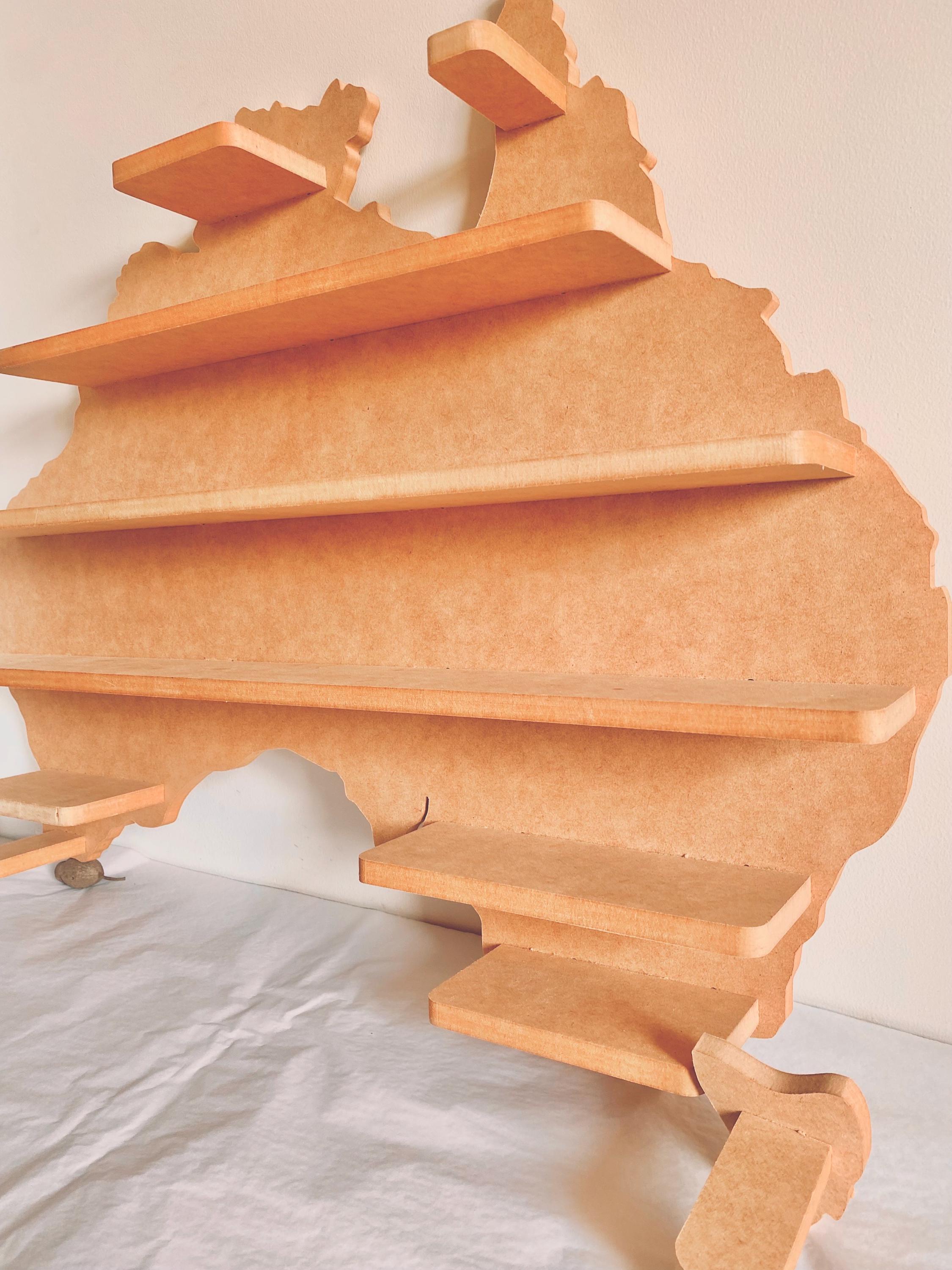 Natural Australian-shaped wall shelf, a stunning and functional home decor piece.