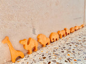 African Wooden Animal Set: 10-piece wooden animal set featuring African wildlife.