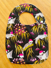 Luxury Bibs with Sugar Gliders: Handmade bibs featuring sugar gliders.