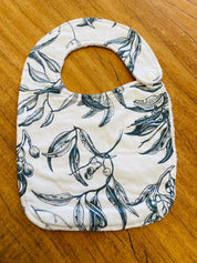 Gum Leaves & Gumnuts Bib: Luxury bib inspired by Australian flora.