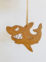 ANGRY Shark Ornament: Shark-themed Australian holiday tree ornament.