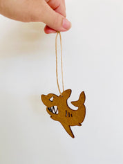 ANGRY Shark Ornament: Shark-themed Australian holiday tree ornament.