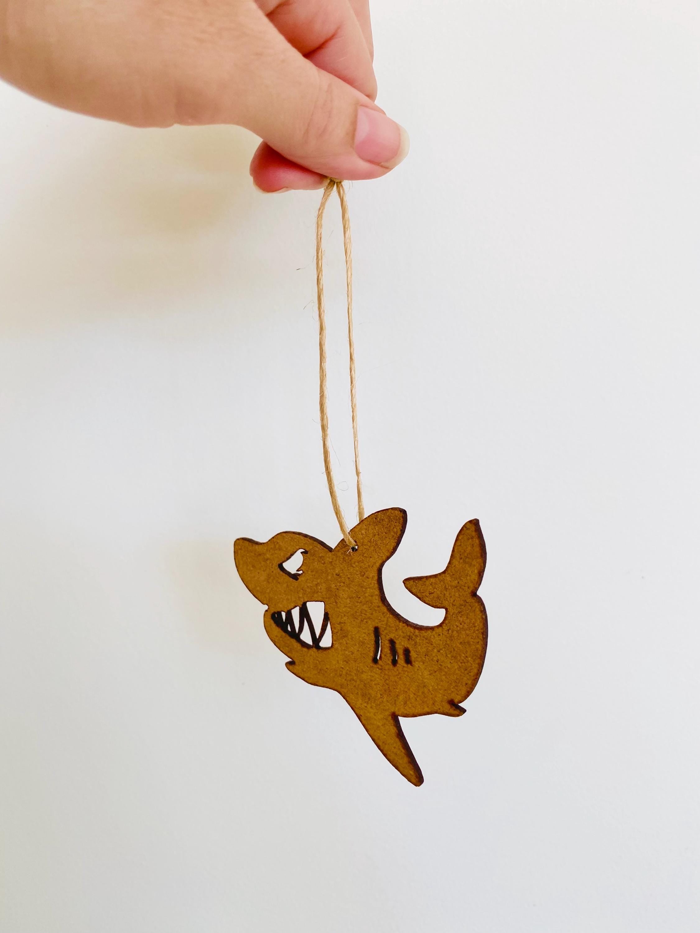 ANGRY Shark Ornament: Shark-themed Australian holiday tree ornament.