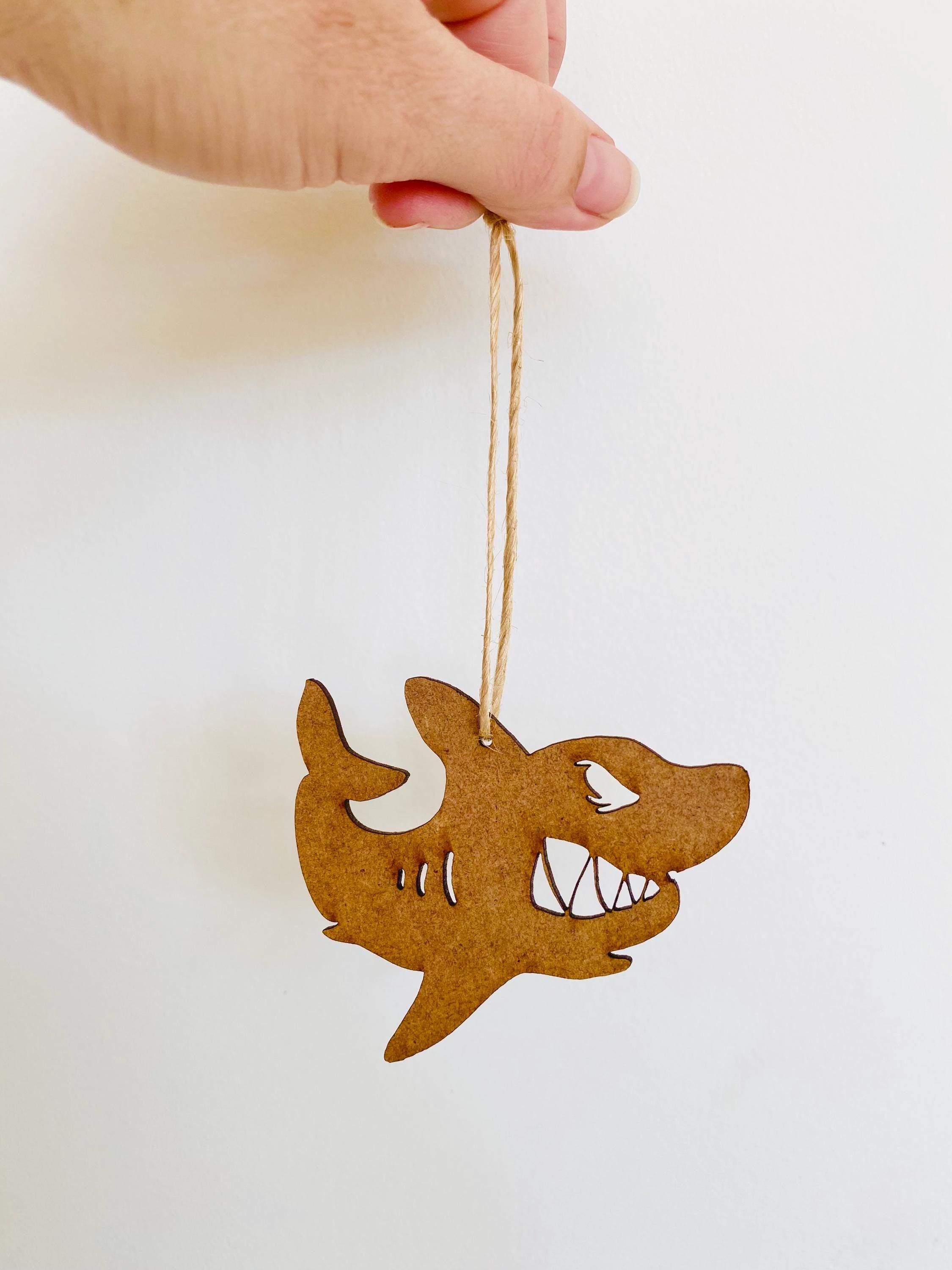 ANGRY Shark Ornament: Shark-themed Australian holiday tree ornament.