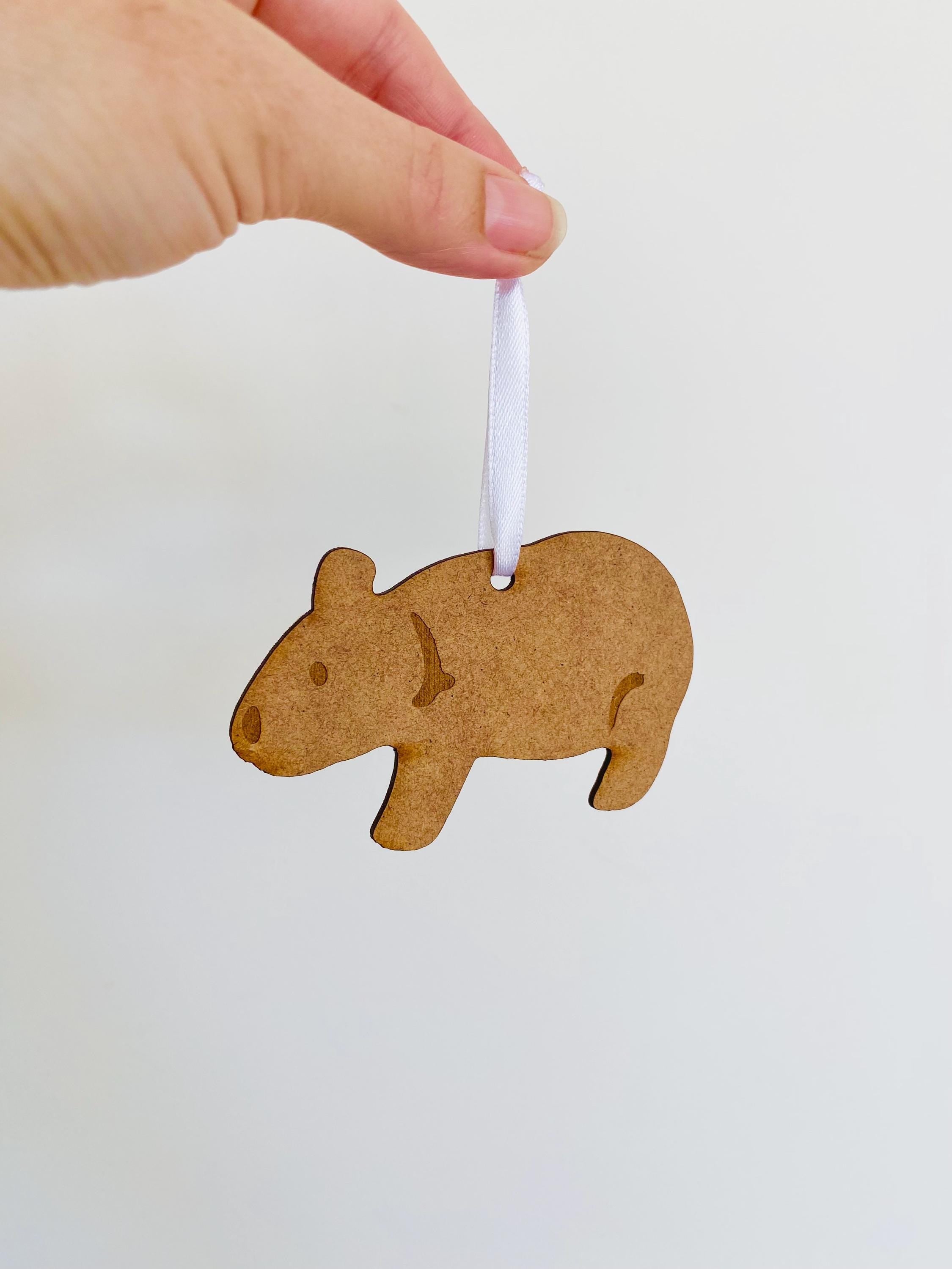 Wombat Ornament: Christmas tree ornament showcasing a native wombat.