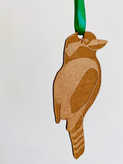 Kookaburra Ornament: Wooden Christmas ornament featuring an Australian kookaburra.