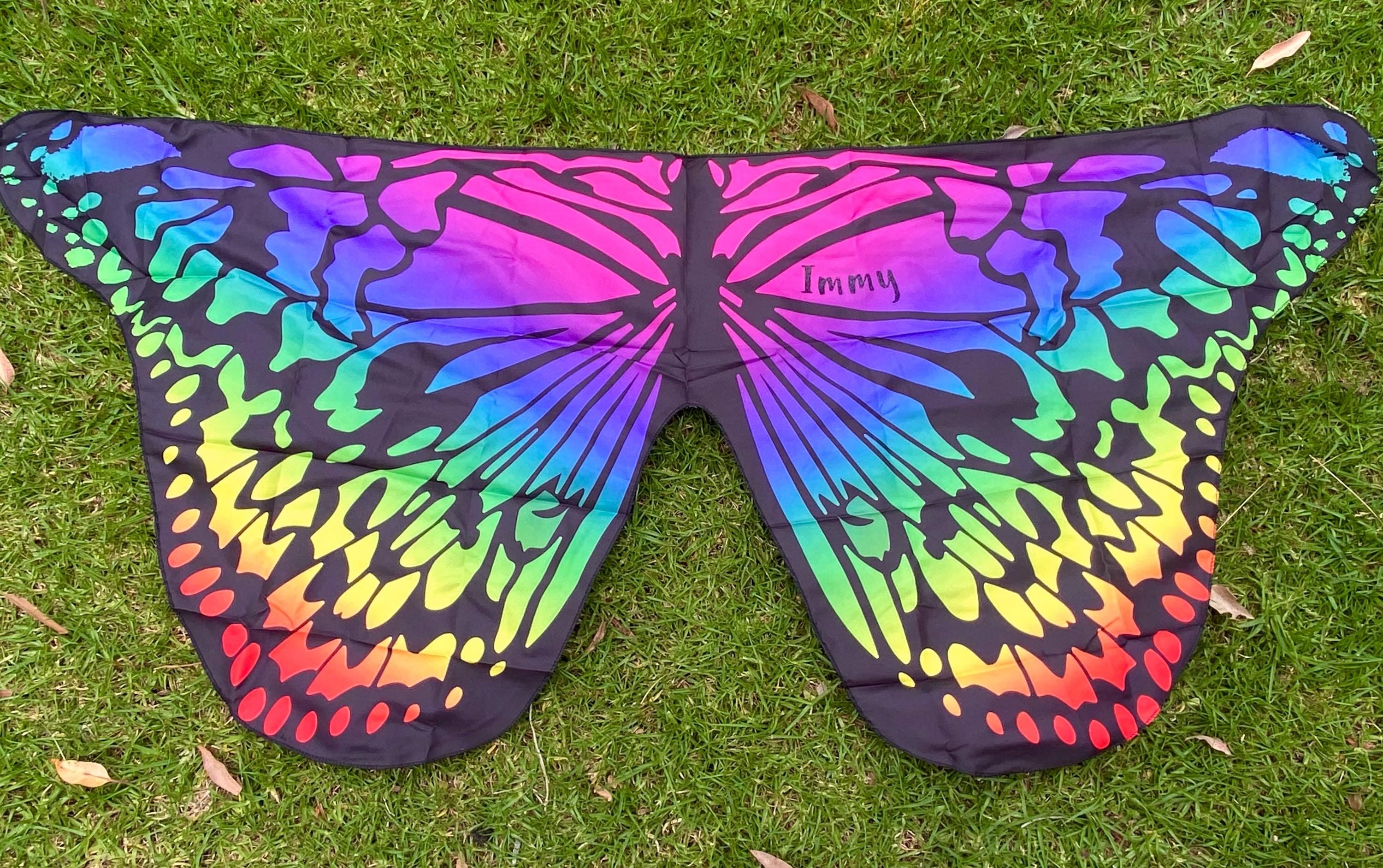 Rainbow Enchanting Butterfly Wings: Colourful, personalized butterfly wings for imaginative dress-up play, perfect for outdoor or indoor fun.