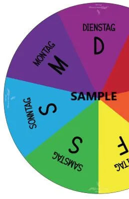 Reloj giratorio DIY - Días de la semana (alemán) - Herramienta digital para niños