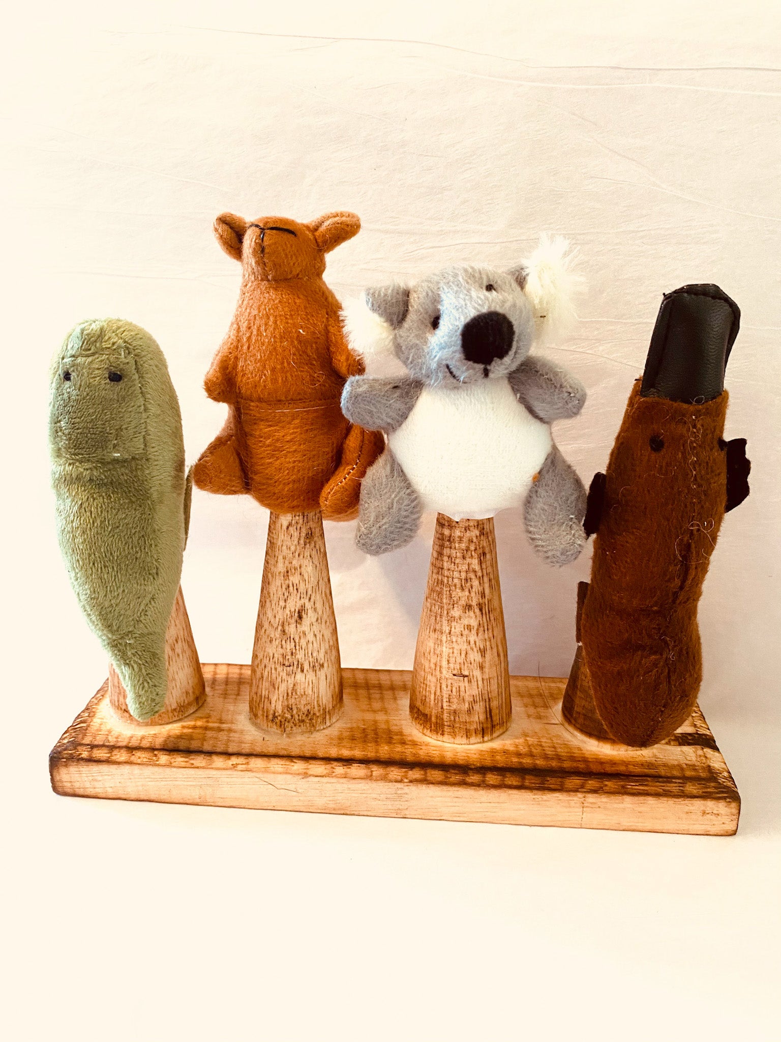 Marionetas de dedo de animales de terciopelo australiano (juego de 5)