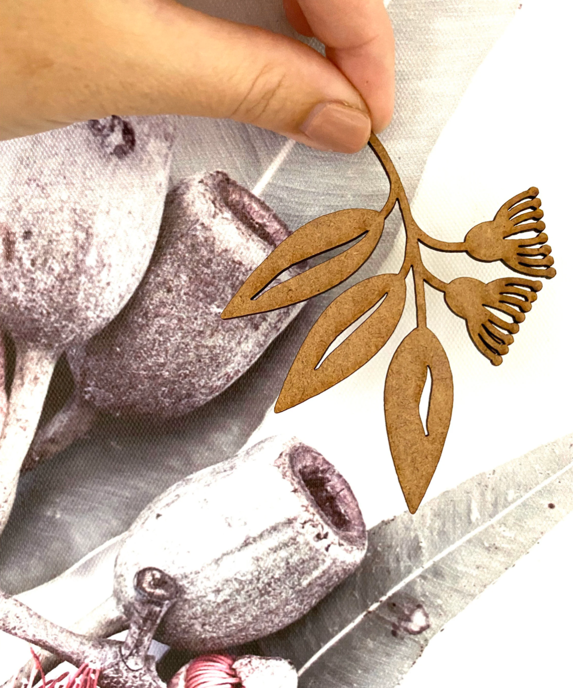 Feuille de gomme individuelle | Feuille laser | Embellissements laser de gomme à fleurs et de branches