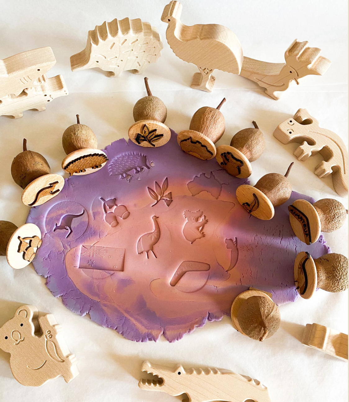Australian Animal Gumnut Playdough Stamps