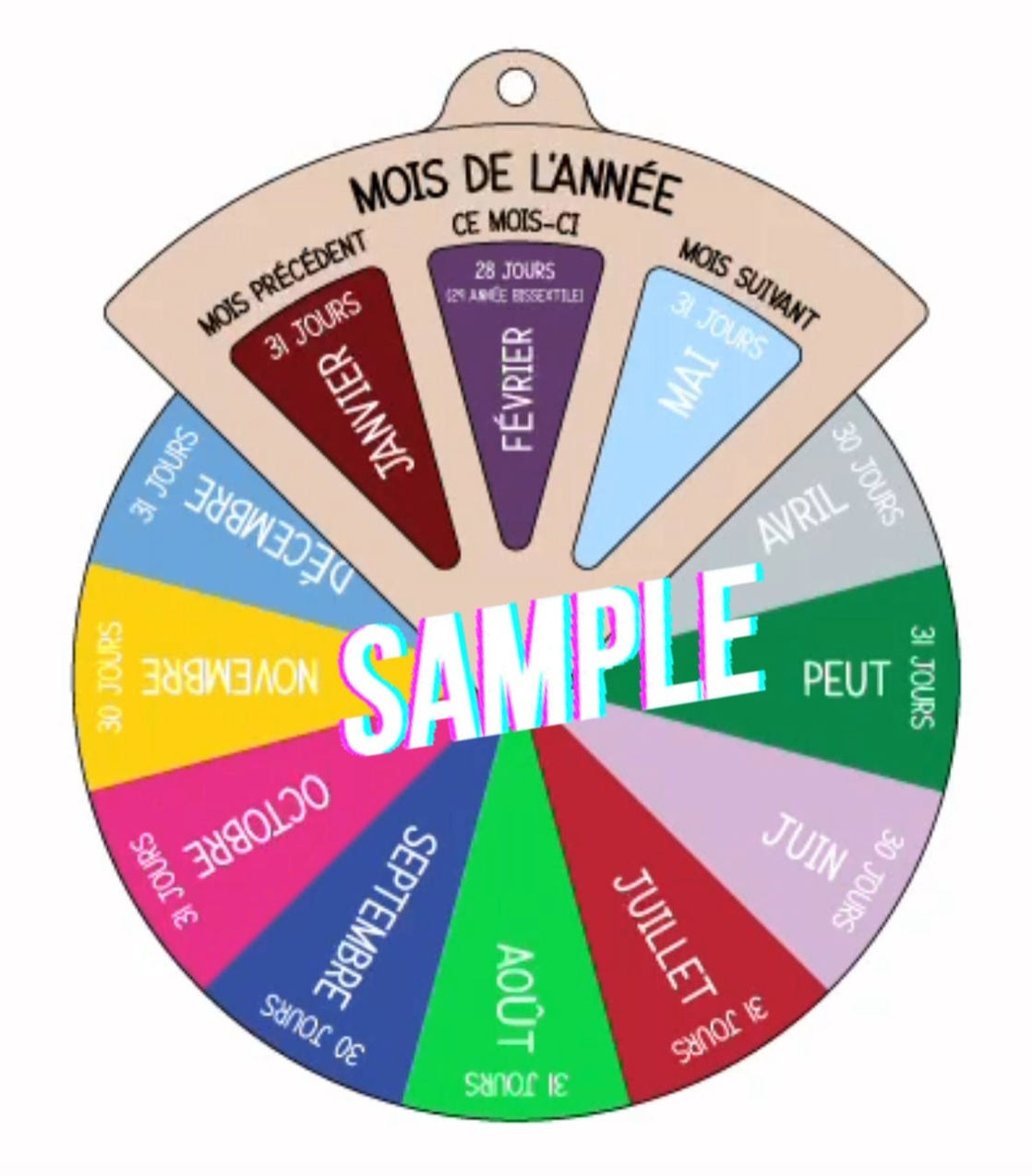Cadran rotatif DIY - Mois de l'année (français) - Outil numérique pour enfants
