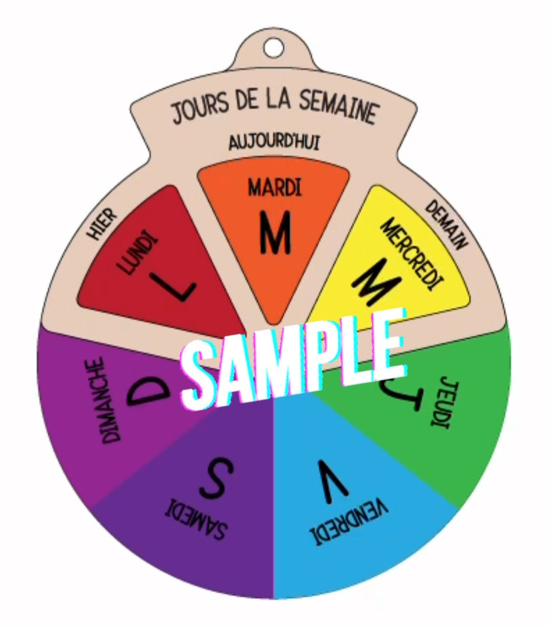 DIY Spinner Dial - Days Of The Week (French) - DIGITAL Tool for Kids