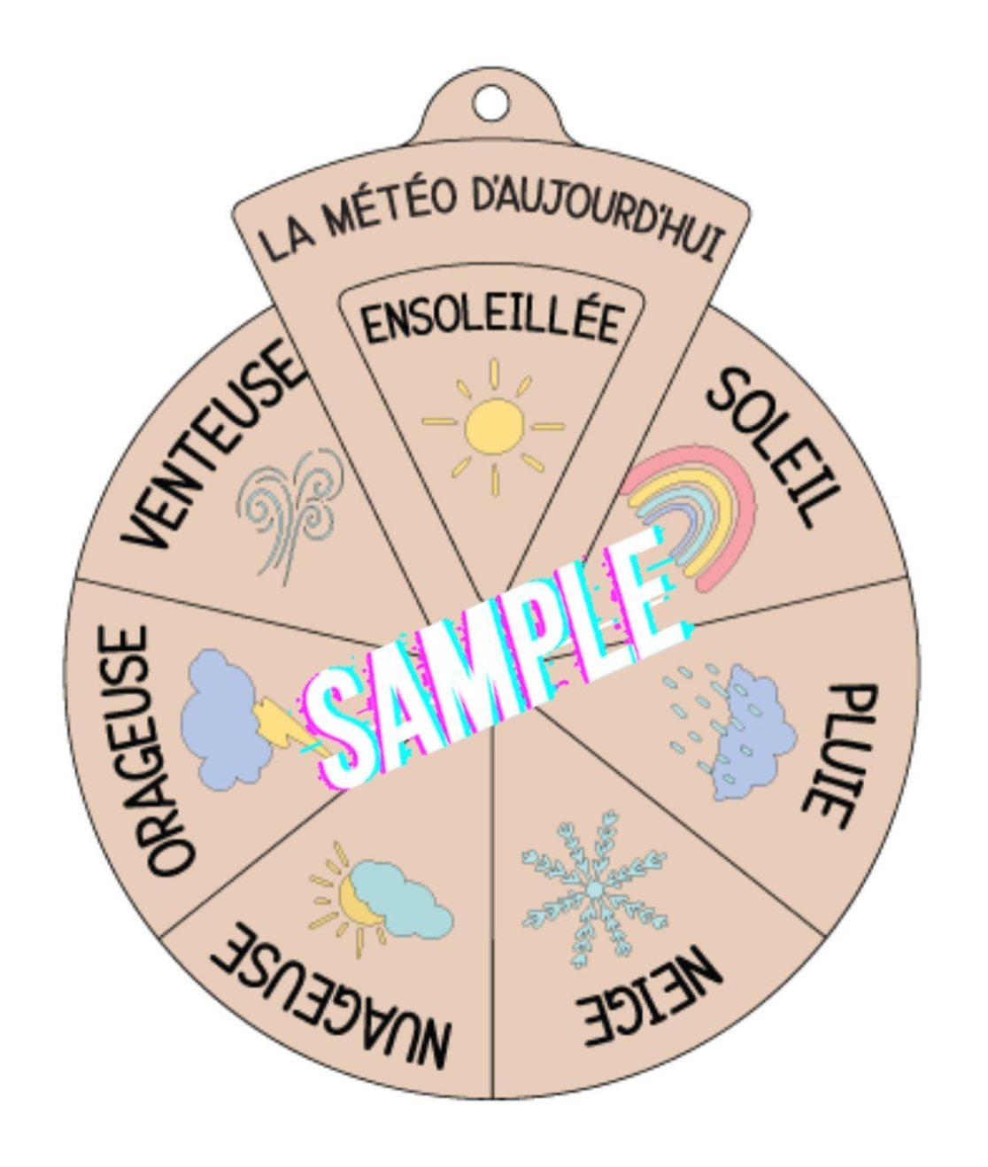 DIY Spinner Dial - Daily Weather (French) - DIGITAL Tool for Kids