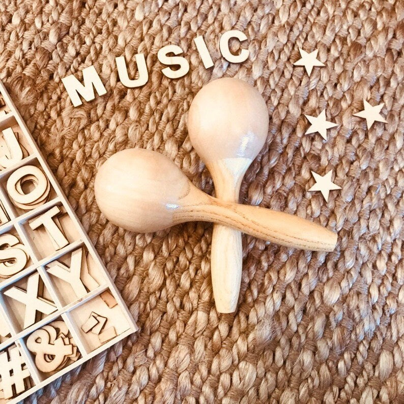 Natural Wooden Maracas (1 Or Set)
