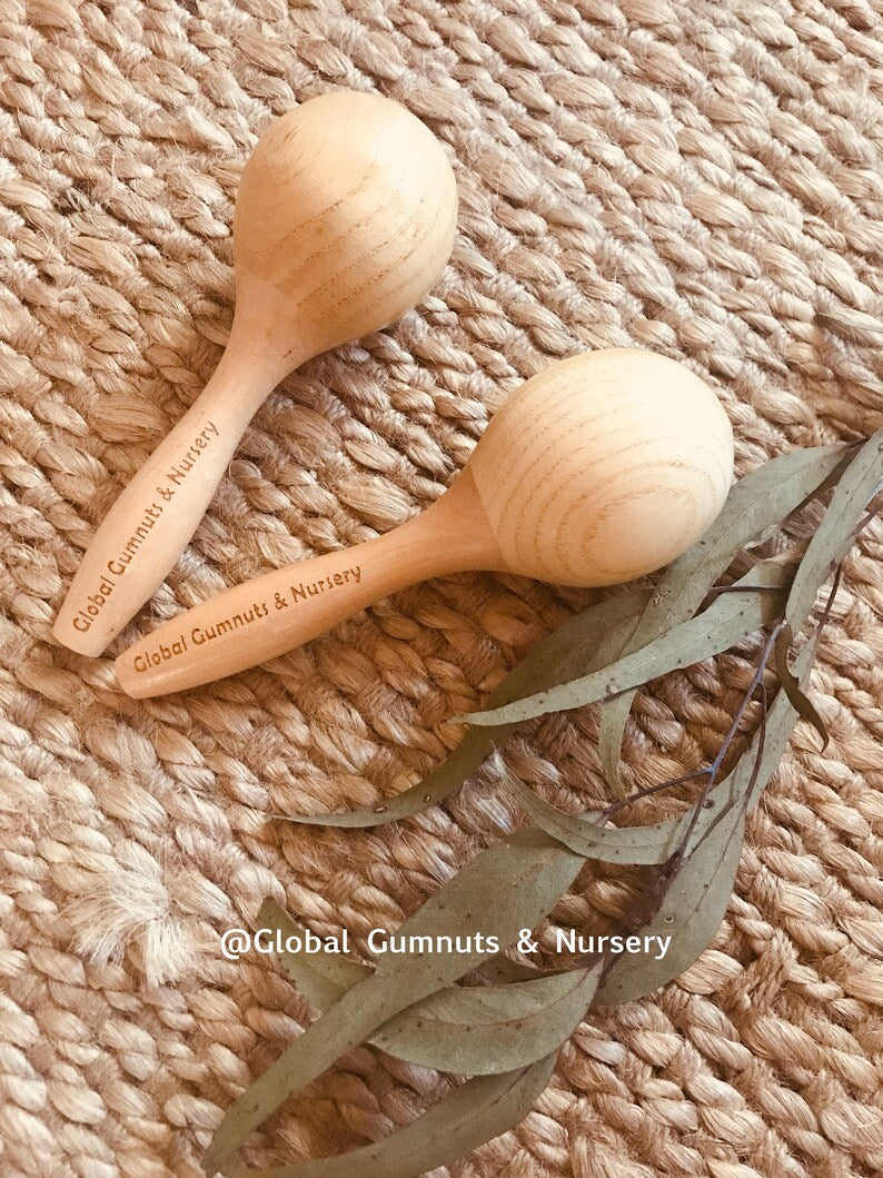 Natural Wooden Maracas (1 Or Set)
