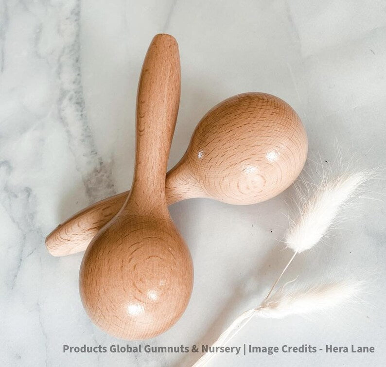 Natural Wooden Maracas (1 Or Set)