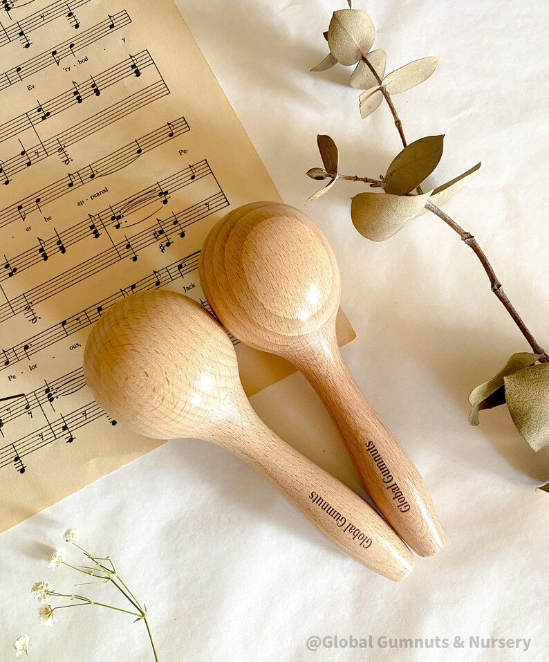 Natural Wooden Maracas (1 Or Set)