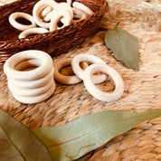 Wooden rings (40mm), round teethers for crafting or baby toys.