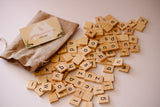 100 Pieces Wooden Lowercase Tiles - Letter Learning Tools