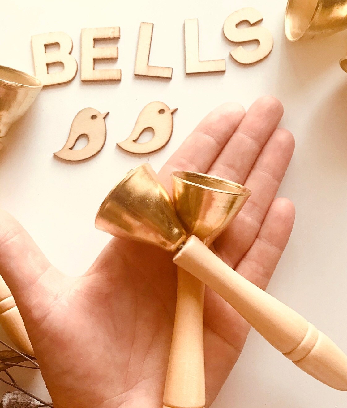 Twin bell set, a charming addition to your percussion collection.