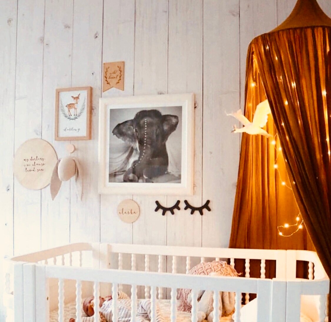 Sleepy eyes decor, a whimsical touch for nursery or kids' rooms.

