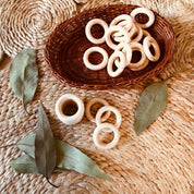Wooden rings (40mm), round teethers for crafting or baby toys.