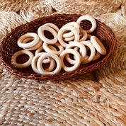Wooden rings (40mm), round teethers for crafting or baby toys.