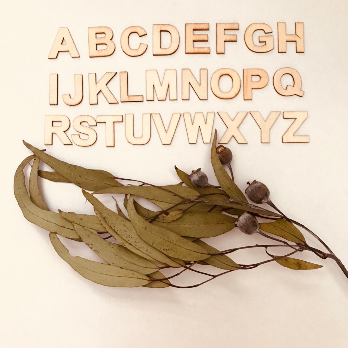 A-Z Wooden Alphabet Set: 26-piece wooden alphabet set for literacy and crafts.