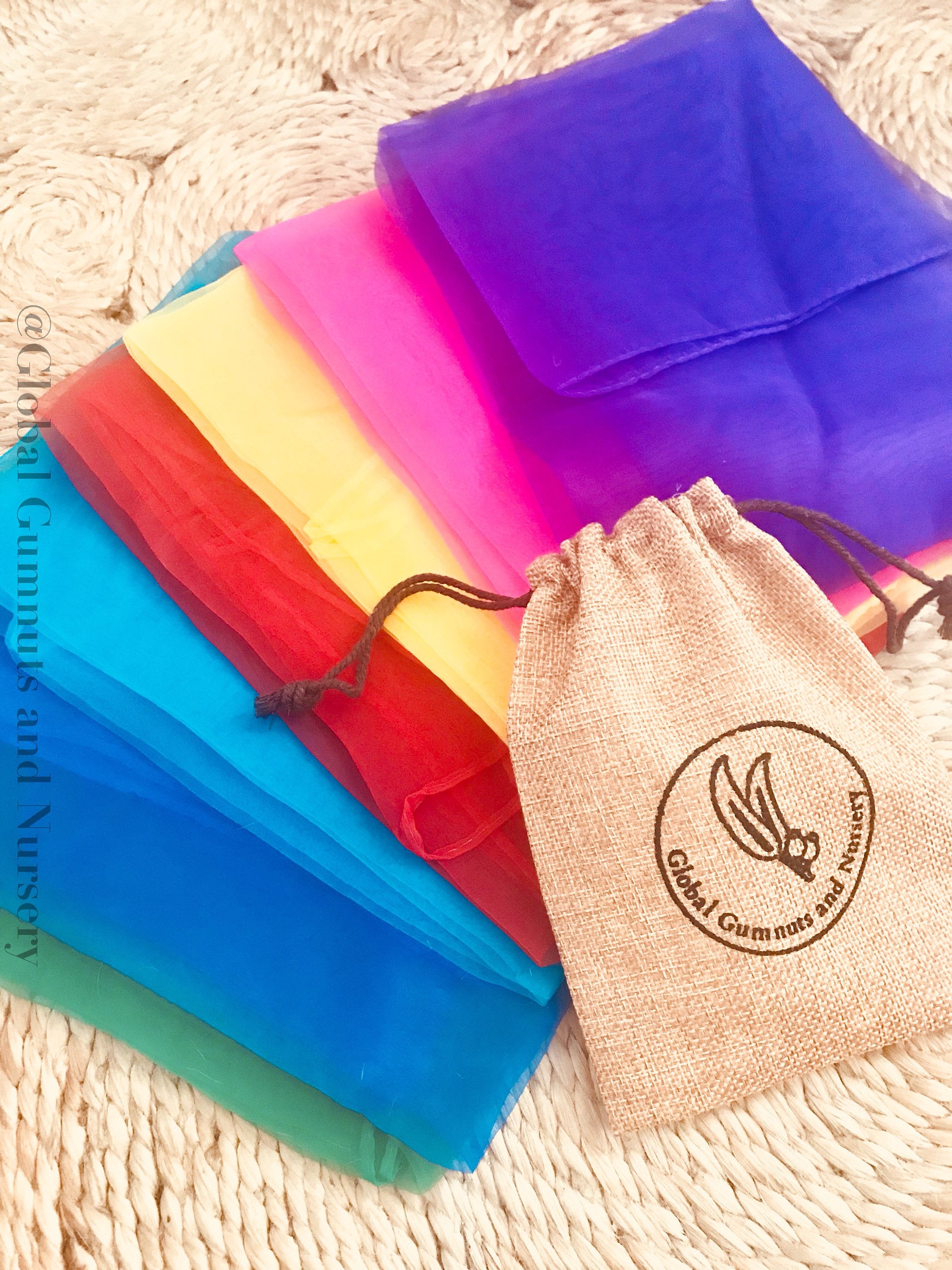 Individual Sensory Scarves: Play silks available individually in various colours for sensory play.