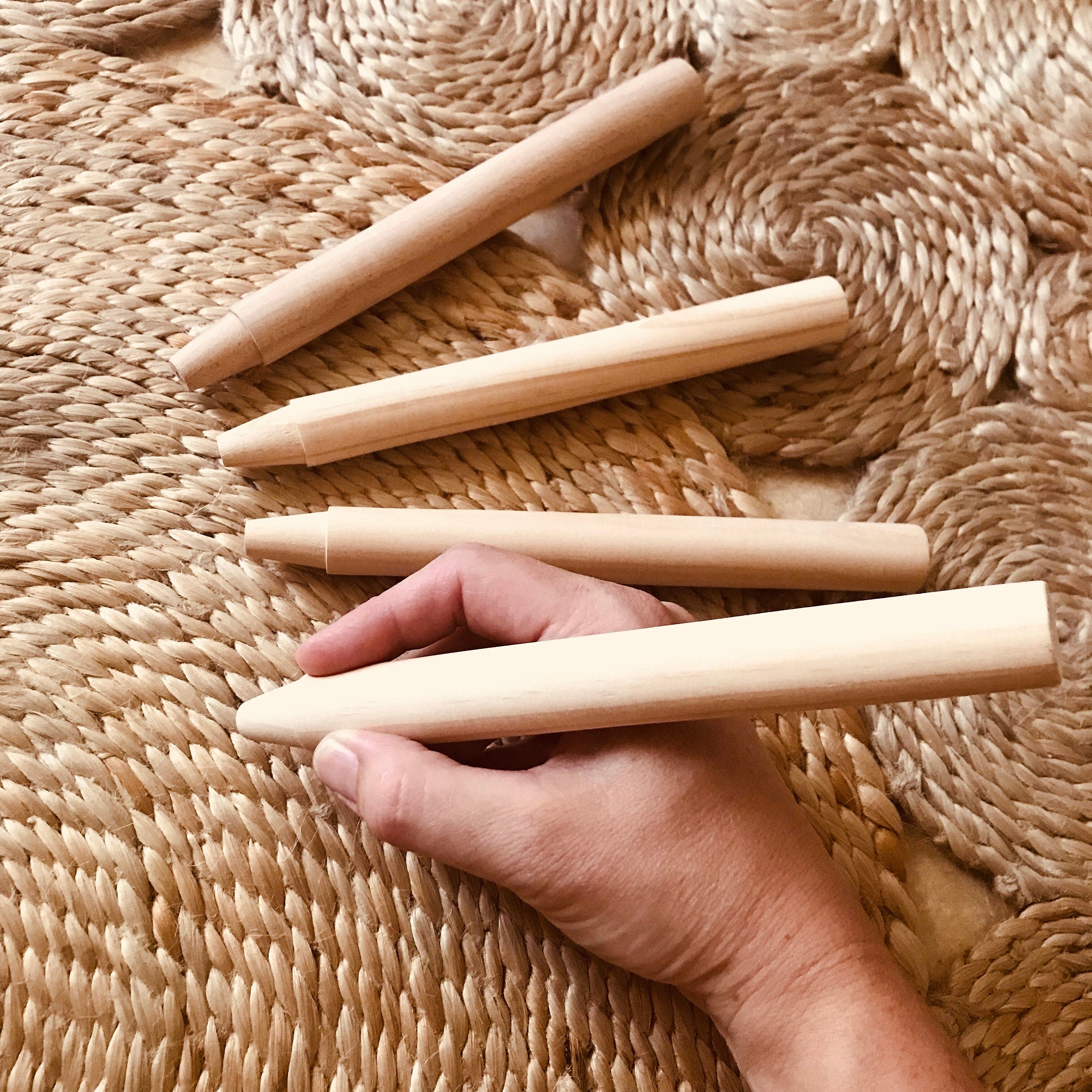 Handcrafted Wooden Crayons: Unique, natural crayons made from wood.