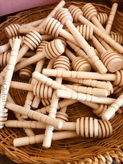Oval honey spoon stick (10cm), a unique pattern creator for your kitchen or crafts.