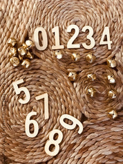 0-9 Wooden Numbers: Set of 10 wooden numbers for learning activities.