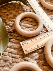 Wooden Rings 70mm: Versatile wooden rings for craft and educational use.