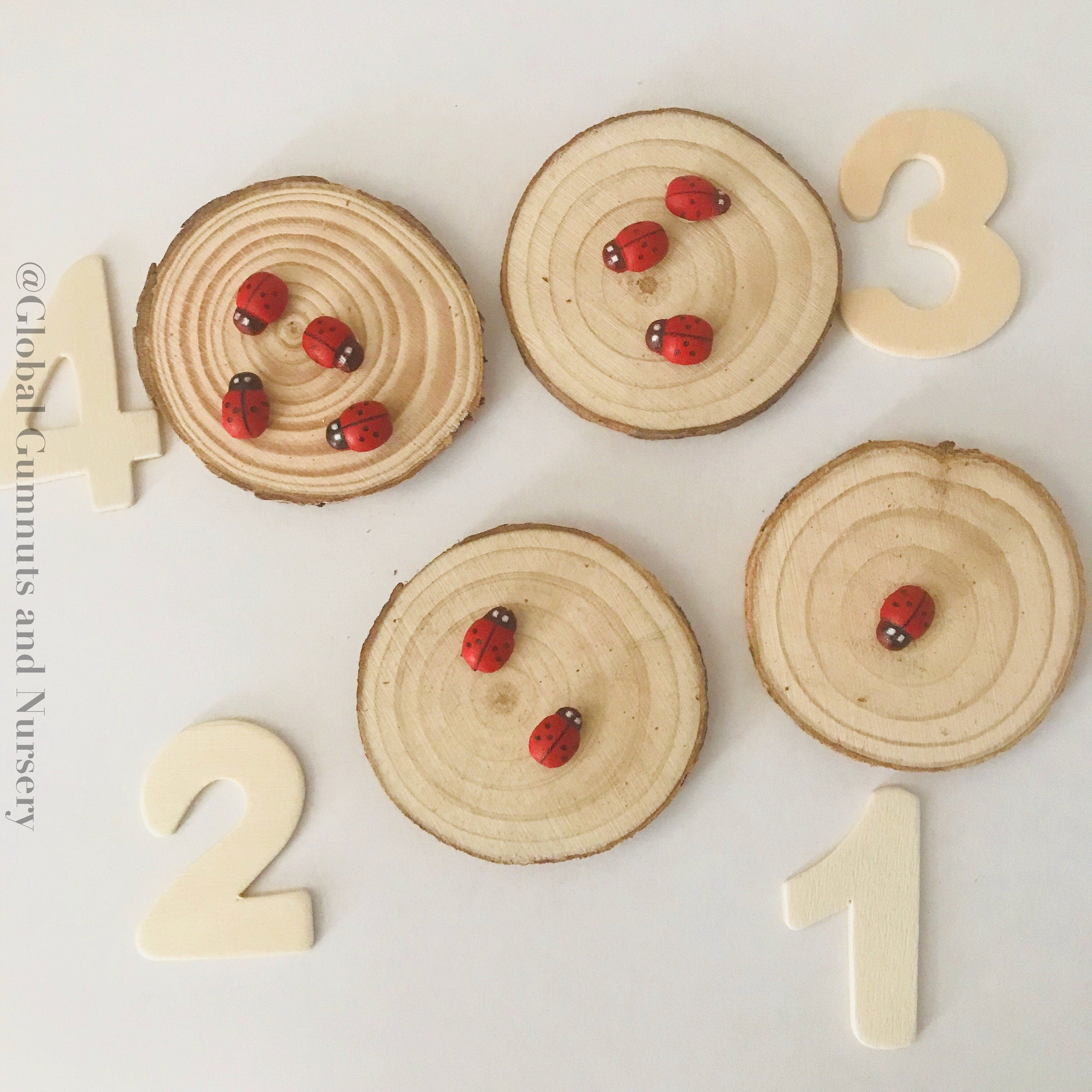 Mariquitas de madera | Mariquitas con pegatina