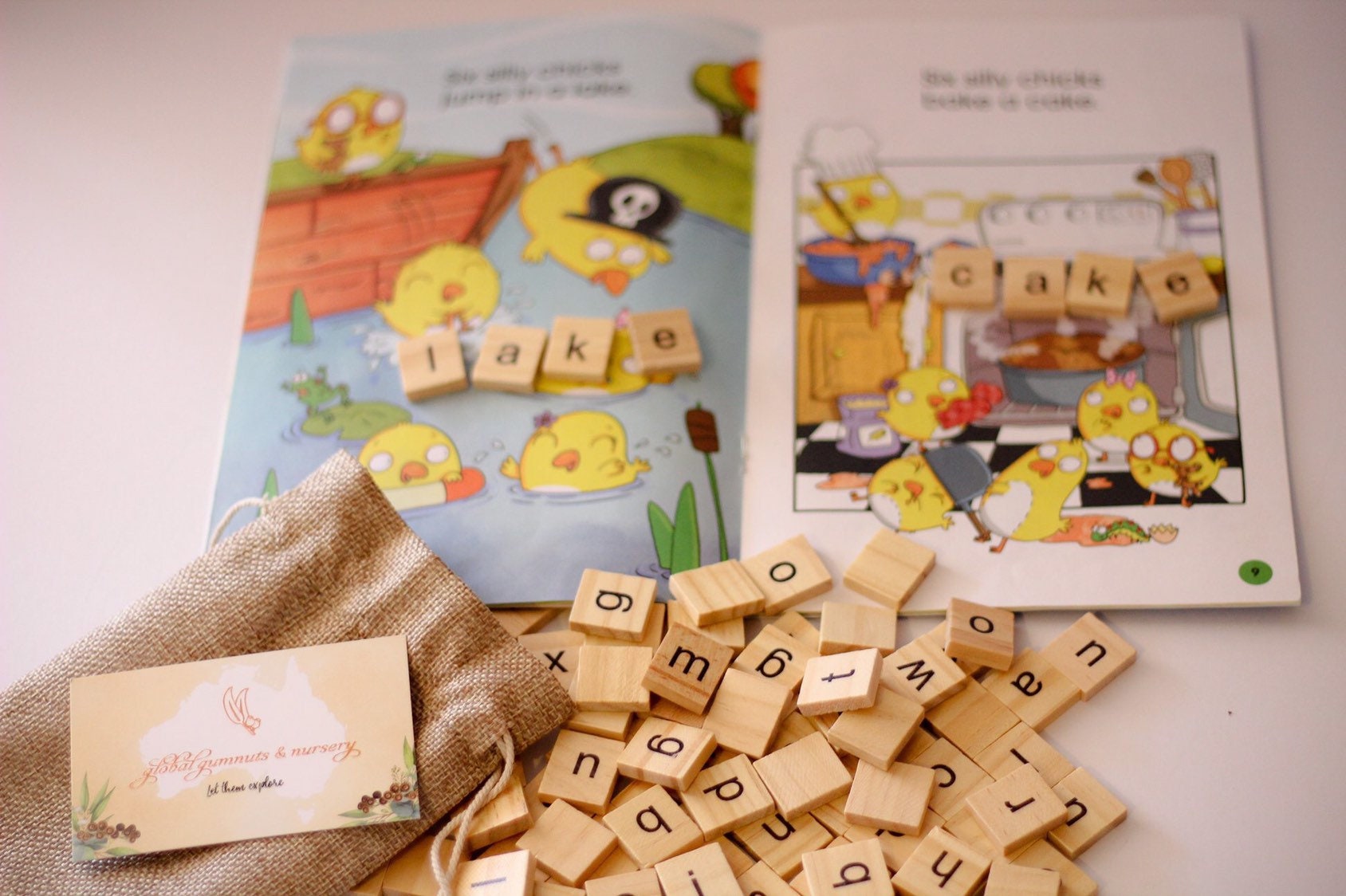 100 Lowercase Tiles: Wooden lowercase letter tiles for learning and activities.
