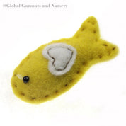 Wool and felt fish, a soft and playful crafting or learning resource.