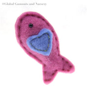 Wool and felt fish, a soft and playful crafting or learning resource.