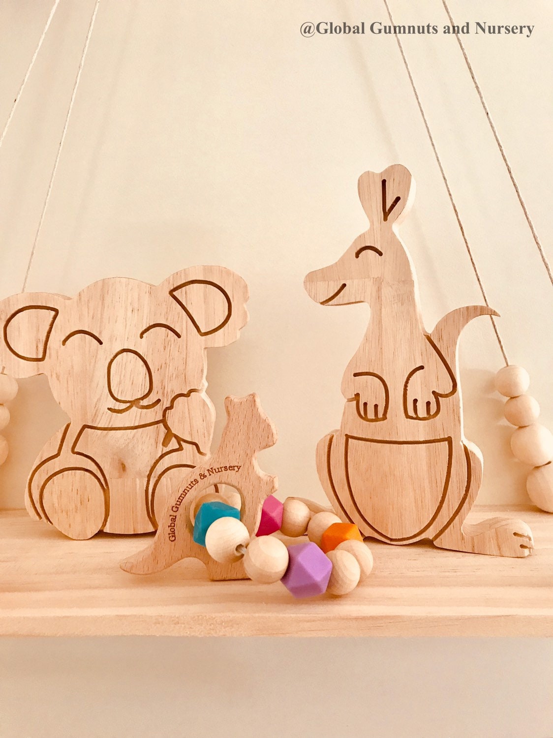 Kangaroo shelfie decor piece, handcrafted with an Australian animal theme.
